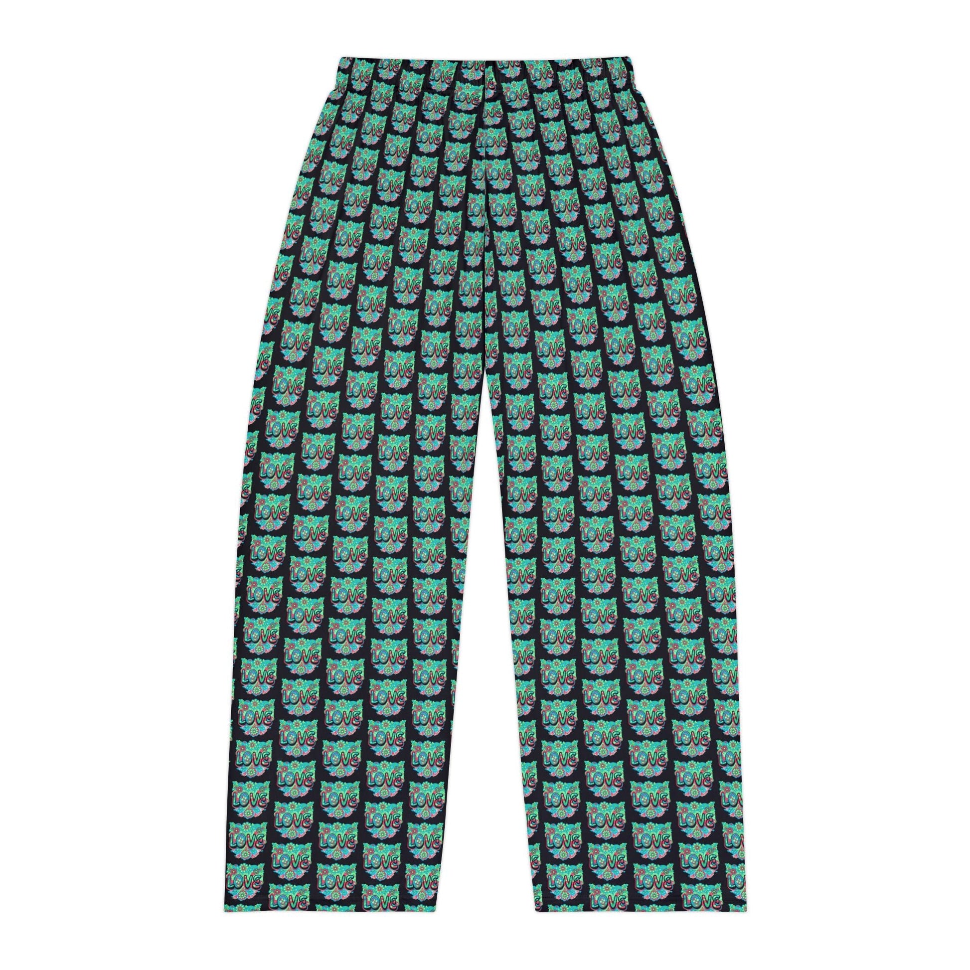 Turquoise Temple Love Lounge Pants All Over Prints