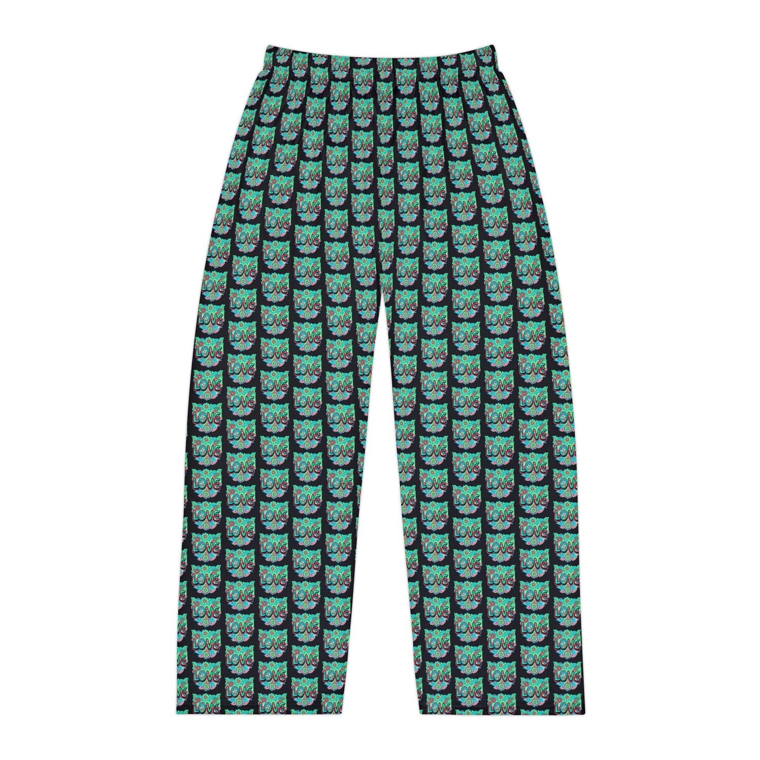 Turquoise Temple Love Lounge Pants XS All Over Prints