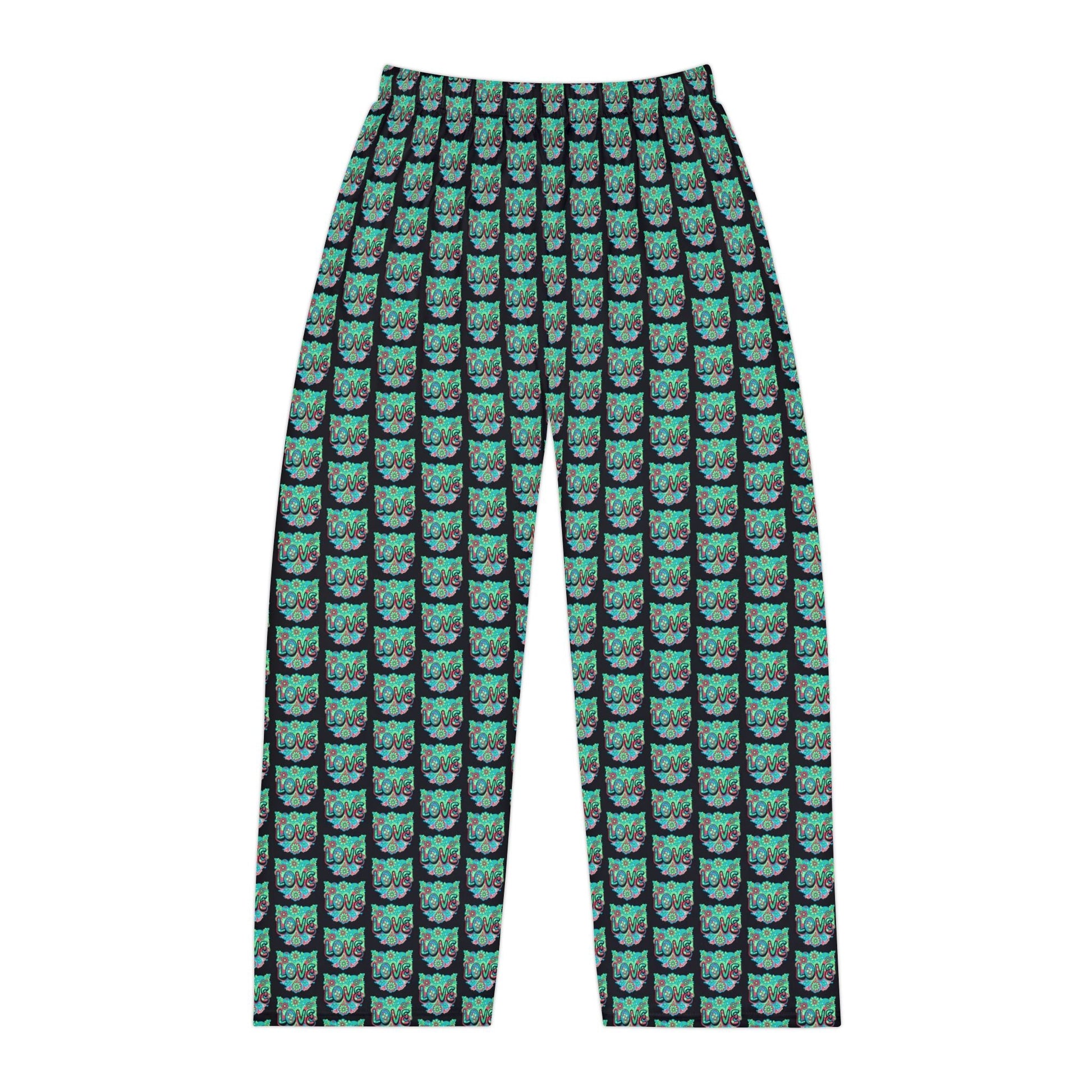Turquoise Temple Love Lounge Pants XS All Over Prints
