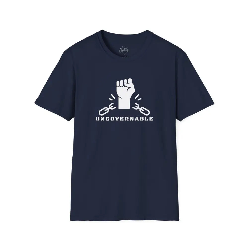 Ungovernable Fist Power T-Shirt | Rebel Strength Tee | Breaking Free Shirt - XS / Navy - T-Shirt