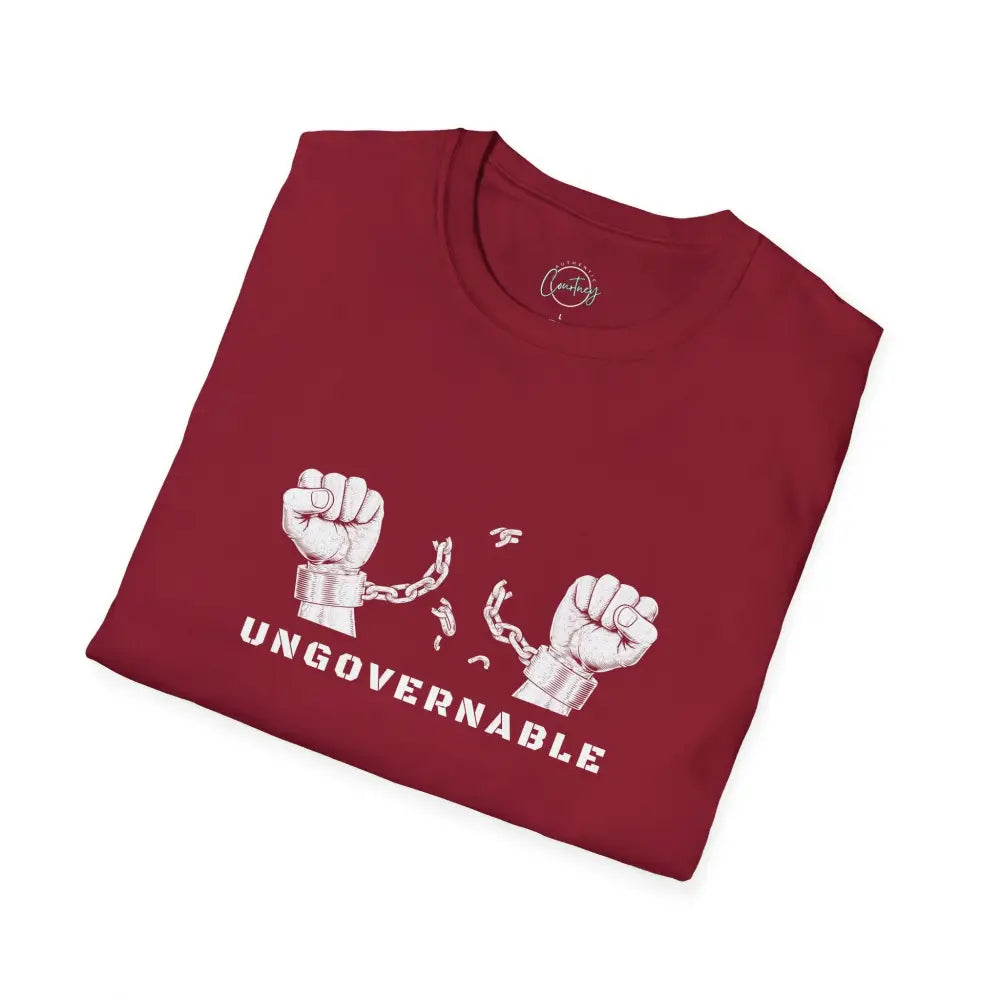 Ungovernable Handcuffs Breaking Free T-Shirt | Rebel Freedom Tee | Novelty Break the Chains Shirt - T-Shirt