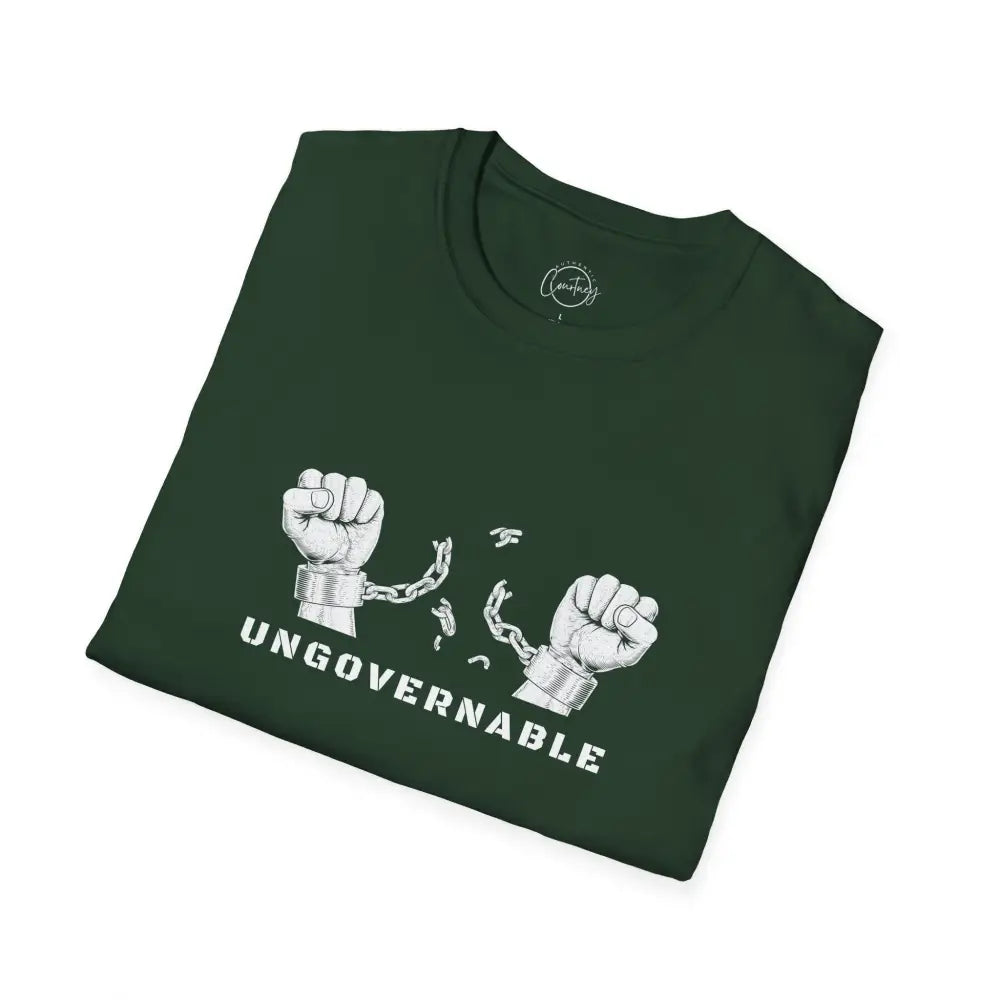 Ungovernable Handcuffs Breaking Free T-Shirt | Rebel Freedom Tee | Novelty Break the Chains Shirt - T-Shirt