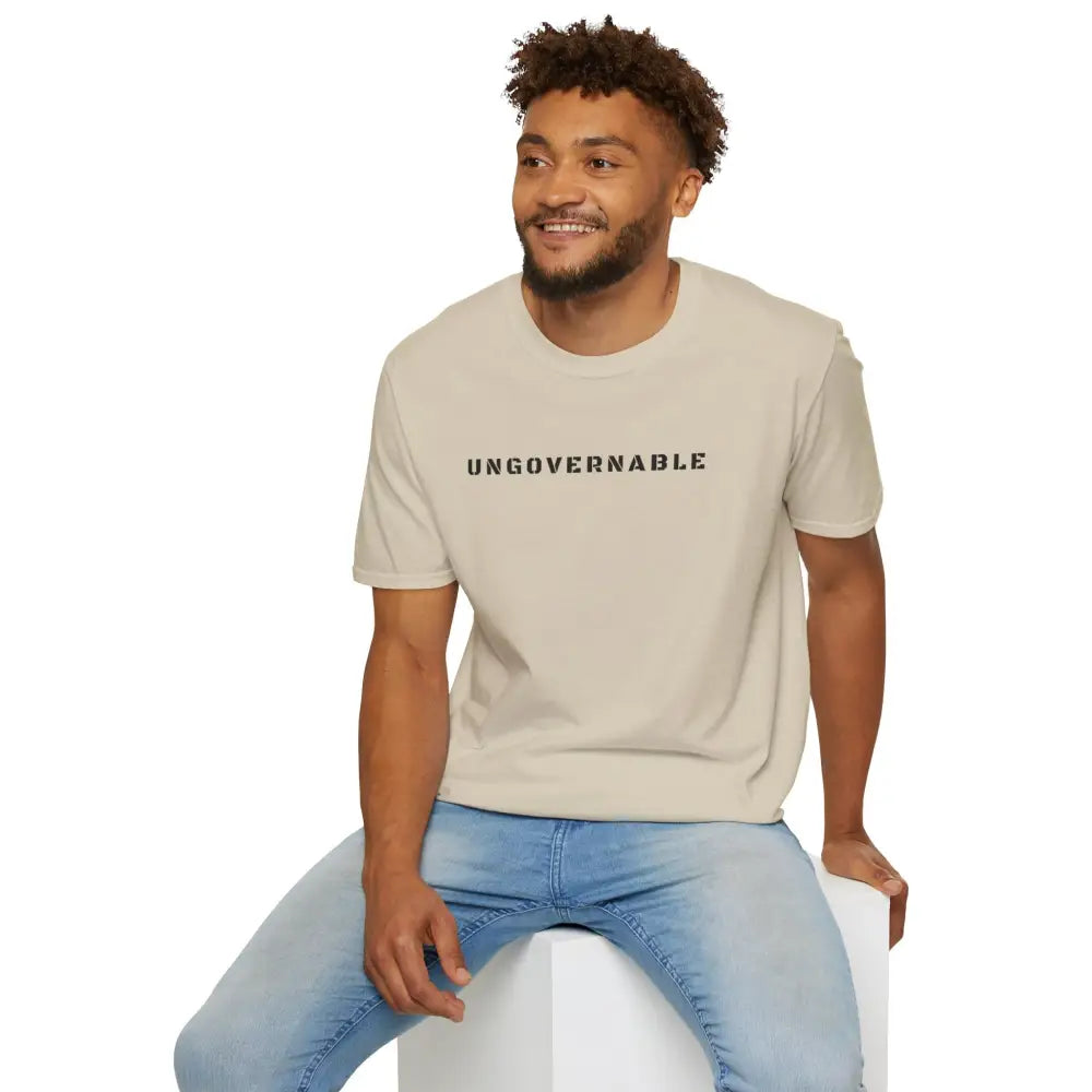 Ungovernable T-Shirt | Distressed Block Letters | Bold Statement Tee - T-Shirt