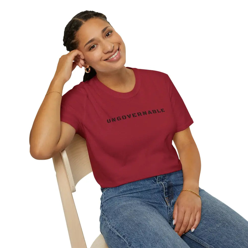Ungovernable T-Shirt | Distressed Block Letters | Bold Statement Tee - T-Shirt