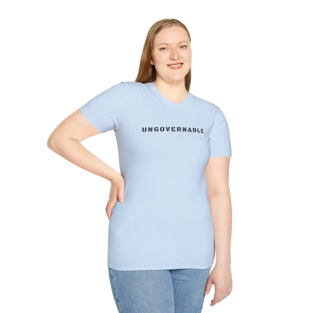 Ungovernable T-Shirt | Distressed Block Letters | Bold Statement Tee - T-Shirt