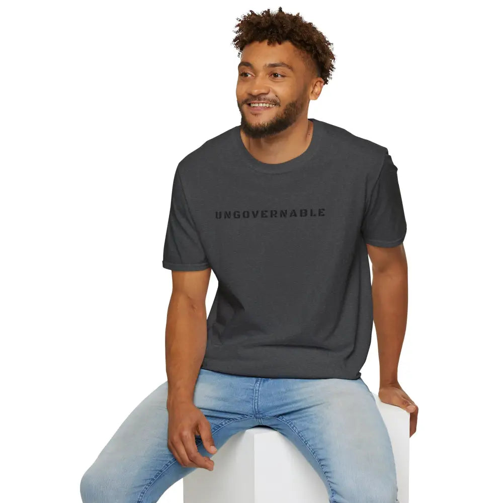 Ungovernable T-Shirt | Distressed Block Letters | Bold Statement Tee - T-Shirt
