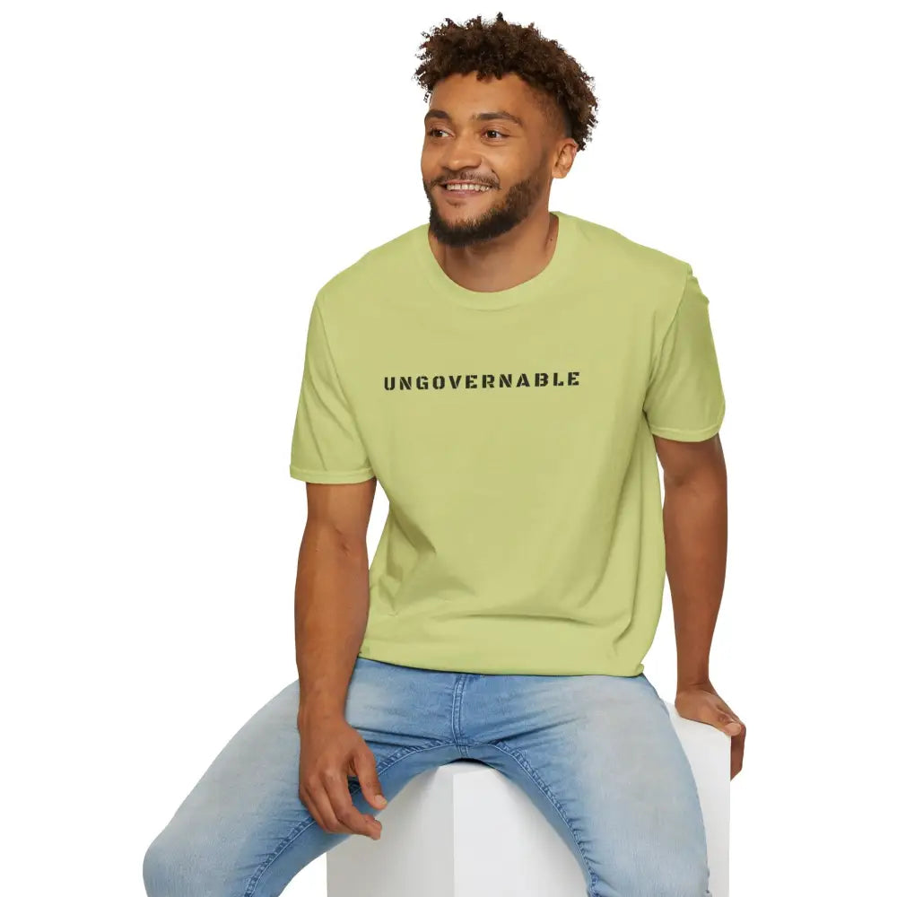 Ungovernable T-Shirt | Distressed Block Letters | Bold Statement Tee - T-Shirt