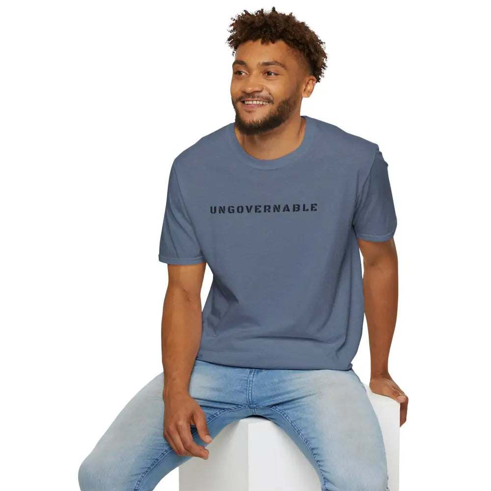 Ungovernable T-Shirt | Distressed Block Letters | Bold Statement Tee - T-Shirt