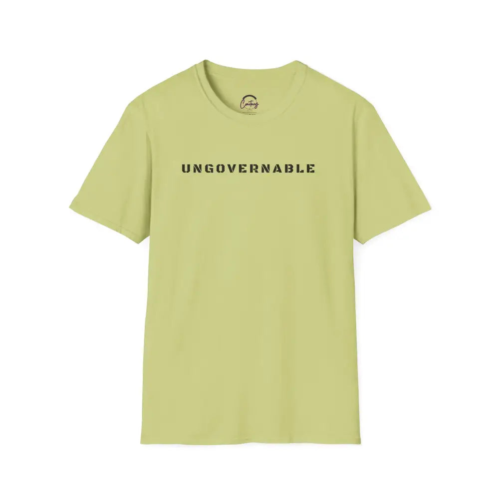 Ungovernable T-Shirt | Distressed Block Letters | Bold Statement Tee - S / Pistachio - T-Shirt