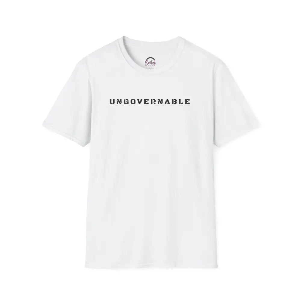 Ungovernable T-Shirt | Distressed Block Letters | Bold Statement Tee - XS / White - T-Shirt