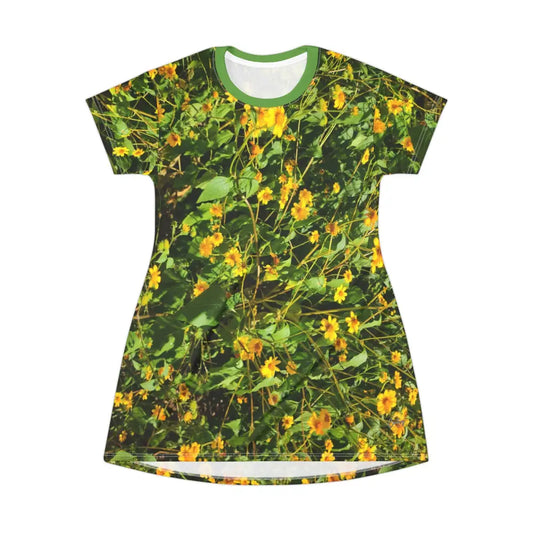 View details for Verdant Wildflower Women’s T-Shirt Dress Verdant Wildflower Women’s T-Shirt Dress Artistic Photography Dress