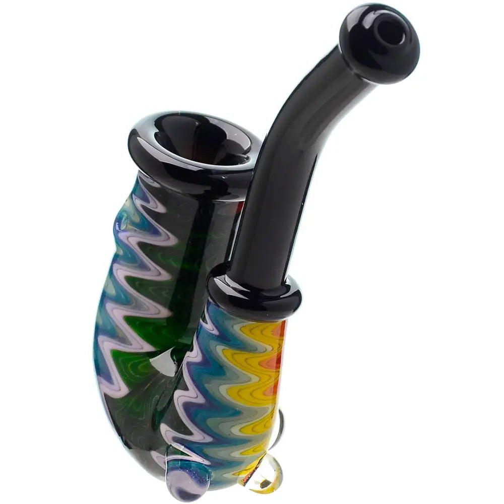 WIG WAG HAND PIPE WITH OPAL - Dry Pipe