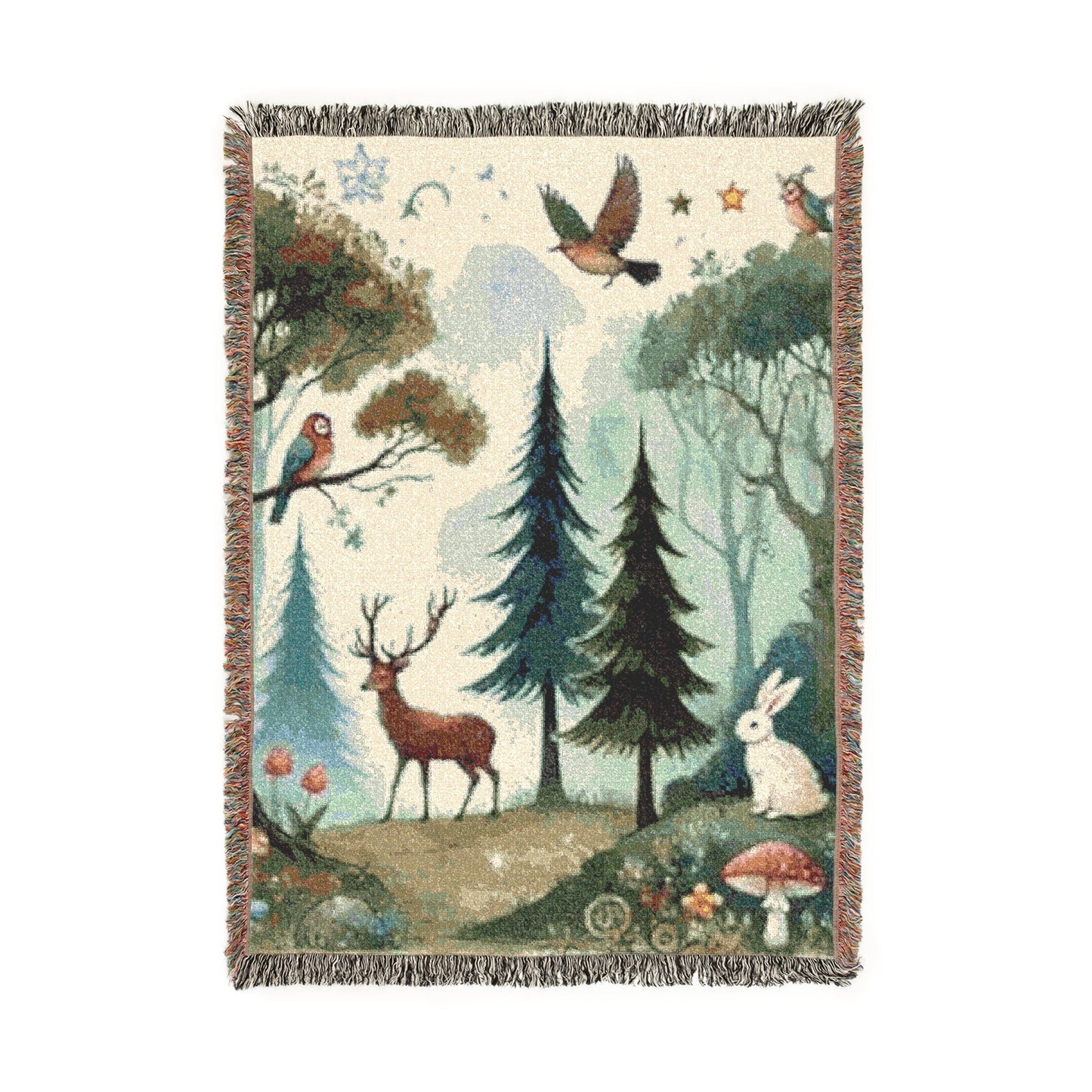 Woodland Dreams – Woven Blanket Artwork / 52’’ × 37’’ Home Decor