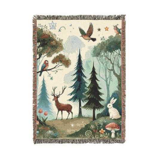 Woodland Dreams – Woven Blanket Artwork / 52’’ × 37’’ Home Decor