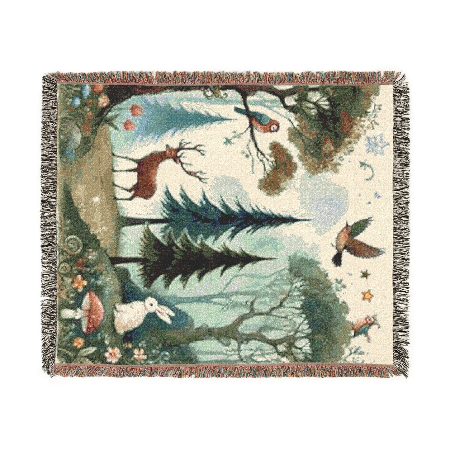 Woodland Dreams – Woven Blanket Artwork / 60’’ × 50’’ Home Decor