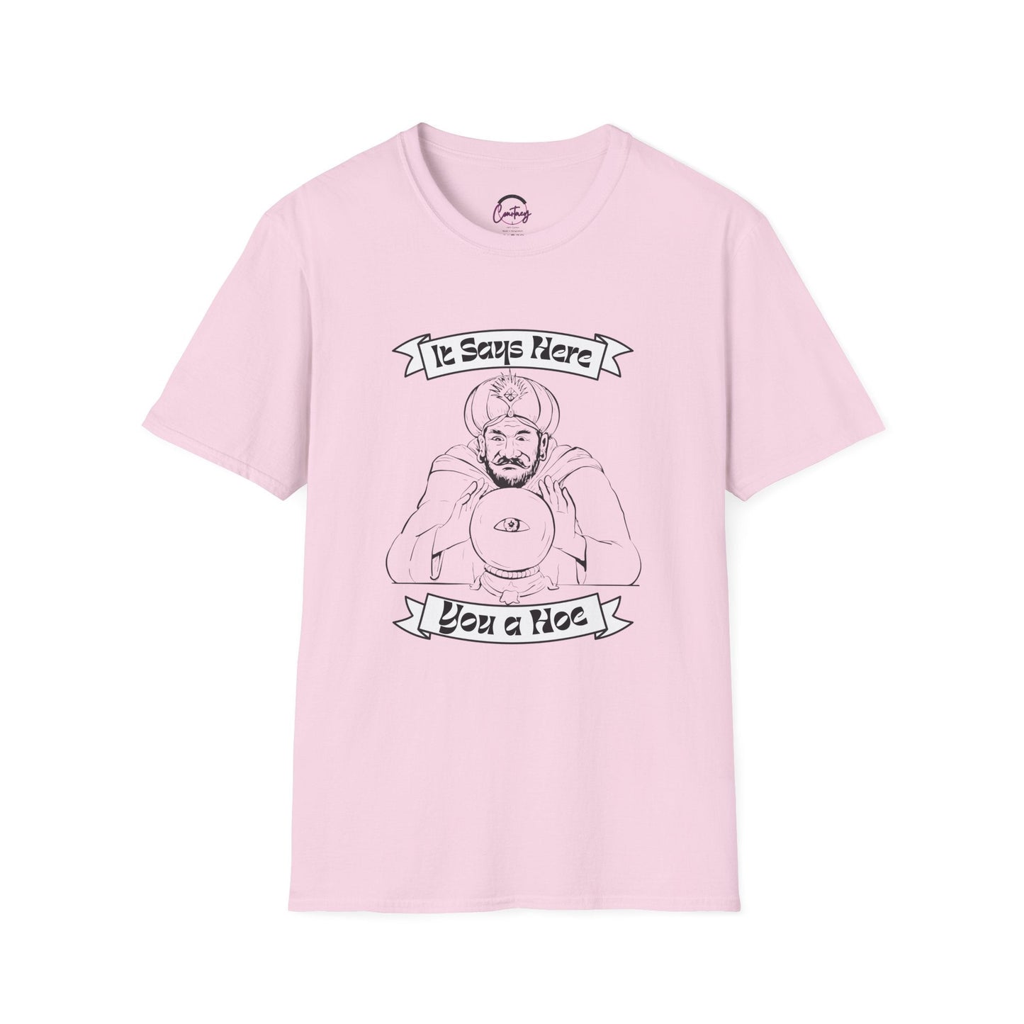 ’You A Hoe’ Funny Fortune Teller Crystal Ball Tshirt - S / Light Pink - T-Shirt